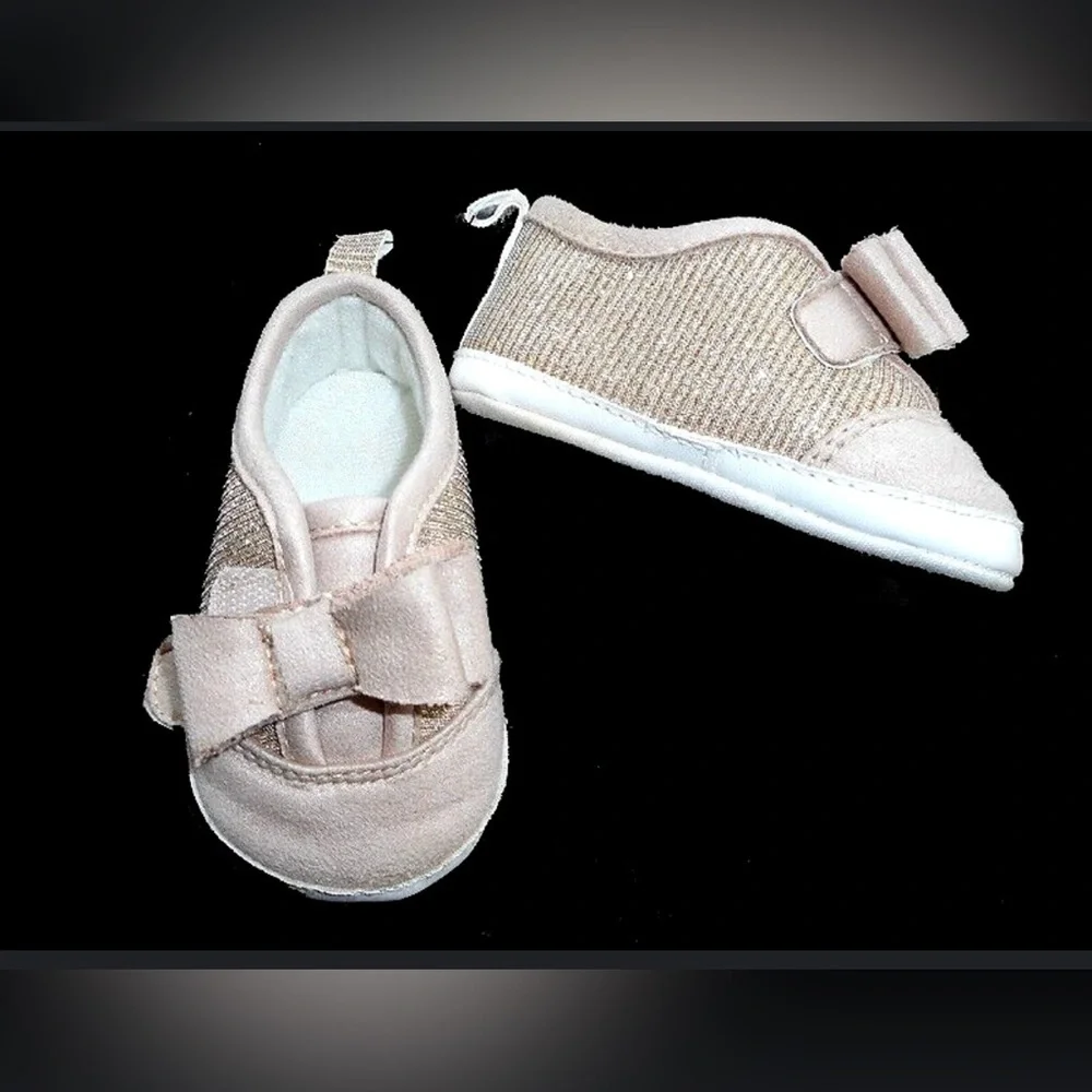 Carter's Gold and Pink Baby Walker Shoes